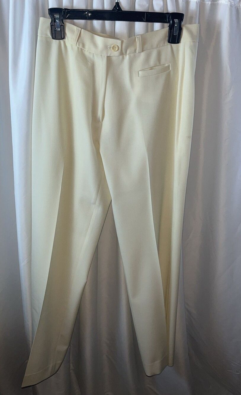 Blumarie Women’s Cream Dress Pants Size 46 Straight Leg Sleek Luxury Elegant